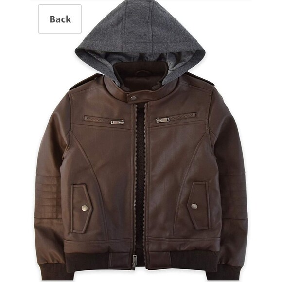 RND Boys' Moto Faux Leather Jacket 5 - Picture 1 of 6